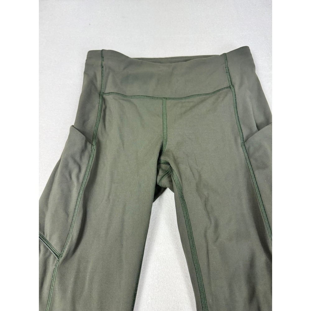 Lululemon Speed Up Full length Tight Olive Green Running Leggings Pockets Size 4 - Picture 3 of 9